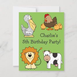 Invitación Personalizado de ilustraciones de animales envía i