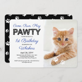 Invitación Personalizado de impresiones Cute Paw Mascota de f