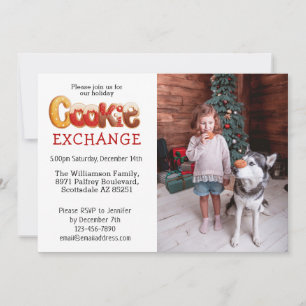 Invitación Personalizado de intercambio de cookies de vacacio