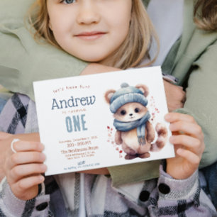 Invitación Personalizado de Invierno de Caída de Gato Cute Fi
