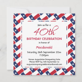 Invitación PERSONALIZADO de la BANDERA TEXAS Celebración del 