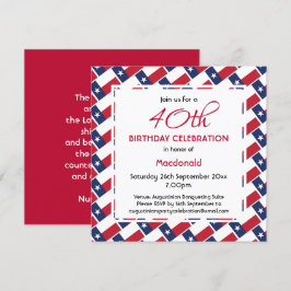 Invitación PERSONALIZADO de la BANDERA TEXAS Celebración del 