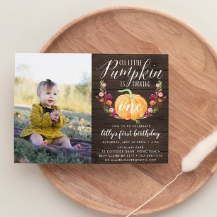 Invitación Personalizado de la Calabaza de Otoño Edad Fiesta