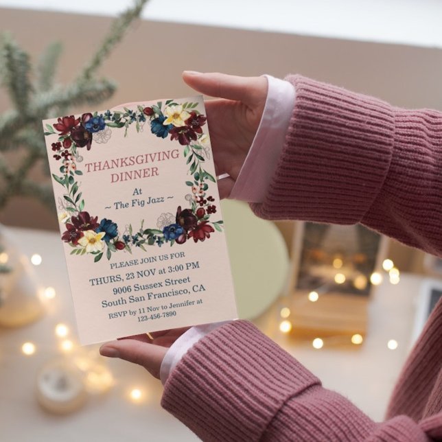 Invitación Personalizado de la cena de Acción de Gracias de R (Subido por el creador)