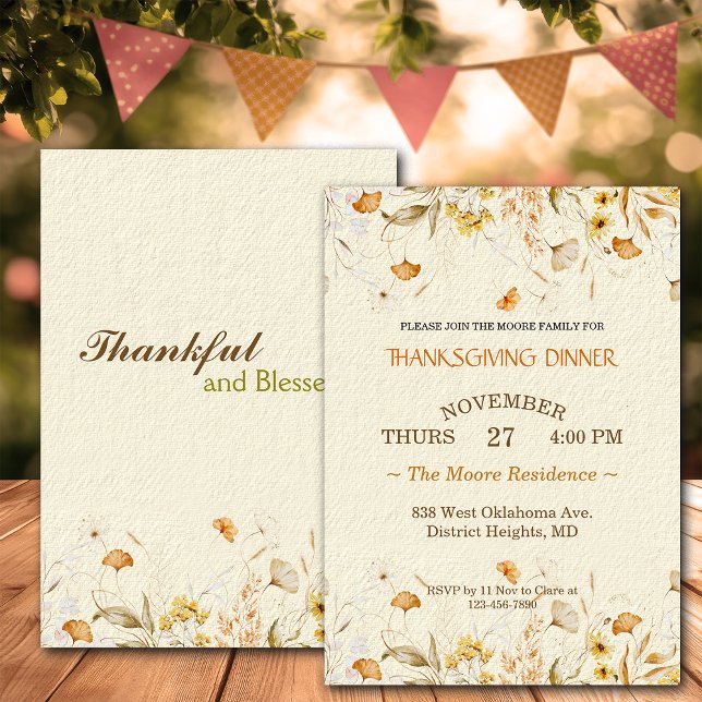 Invitación Personalizado de la cena de Acción de Gracias Rust (Subido por el creador)