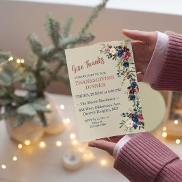 Invitación Personalizado de la cena de Acción de Gracias sobr