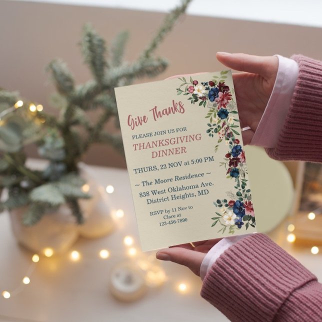 Invitación Personalizado de la cena de Acción de Gracias sobr (Subido por el creador)