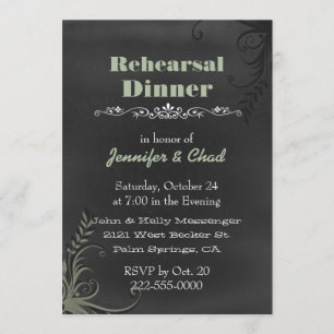Invitación Personalizado de la cena de ensayo del Boda de cal