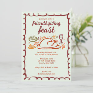 Invitación Personalizado de la cena de Thimsical Thankending 