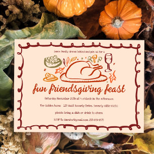 Invitación Personalizado de la cena de Thimsical Thankending 
