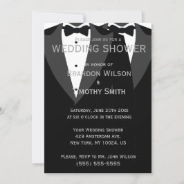 Invitación Personalizado De La Ducha De La Boda Gay Negra Y B