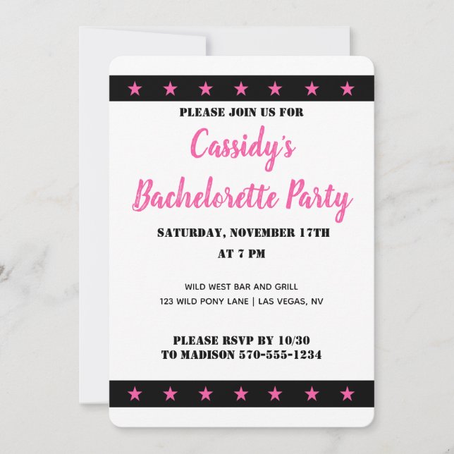 Invitación Personalizado de la Fiesta de Bachelorette de Disc (Anverso)