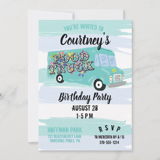 Invitación Personalizado de la fiesta de cumpleaños de Blue F (Anverso)
