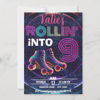 Invitación Personalizado de la fiesta de cumpleaños de patina