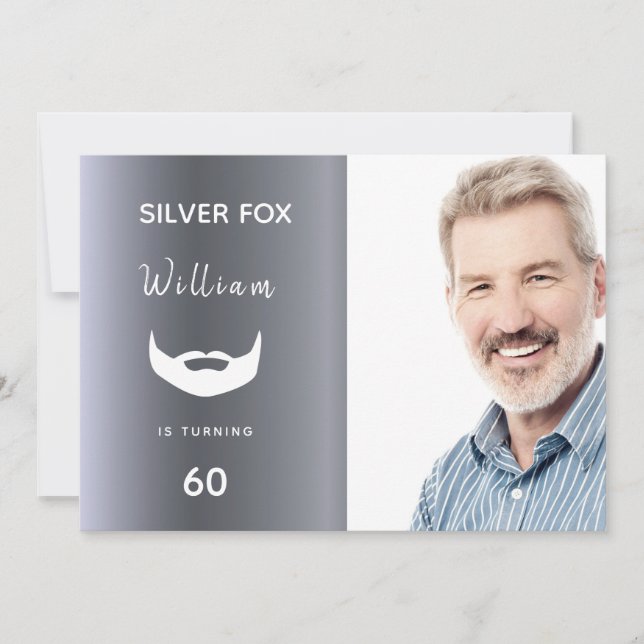 Invitación Personalizado de la fiesta de cumpleaños de Silver (Anverso)