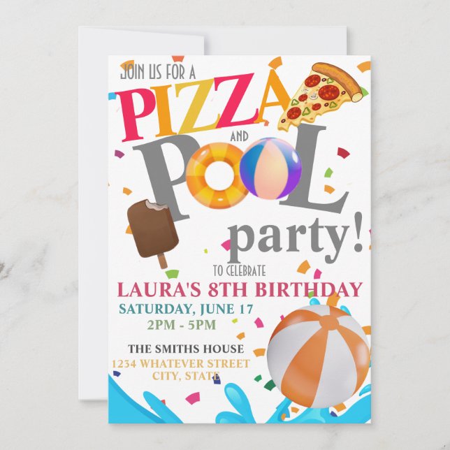 Invitación Personalizado de la fiesta de cumpleaños del grupo (Anverso)