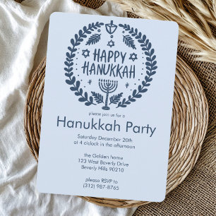 Invitación Personalizado de la fiesta navideña en Hanukkah