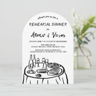 Invitación Personalizado de la mesa de comedor con dibujos de