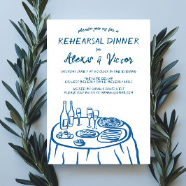 Invitación Personalizado de la mesa de comedor con dibujos de