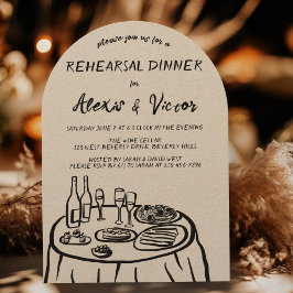 Invitación Personalizado de la mesa de comedor con dibujos de