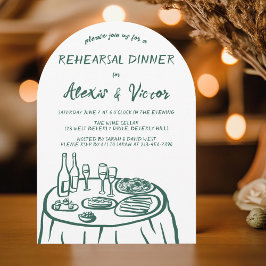 Invitación Personalizado de la mesa de comedor con dibujos de
