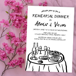 Invitación Personalizado de la mesa de comedor con dibujos de