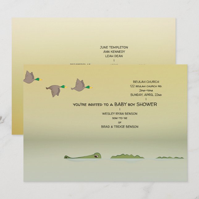 Invitación Personalizado de la naturaleza de los patos y gati (Anverso / Reverso)