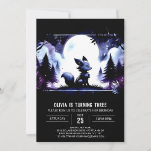 Invitación Personalizado de la selva Wolf Birthday