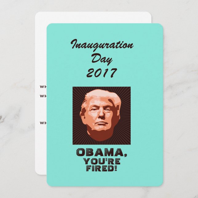 Invitación Personalizado de la toma de posesión de Trump en 2 (Anverso / Reverso)