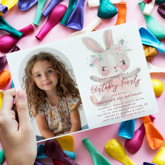 Invitación Personalizado de Little Bunny Ballerina Foto Cumpl (Subido por el creador)