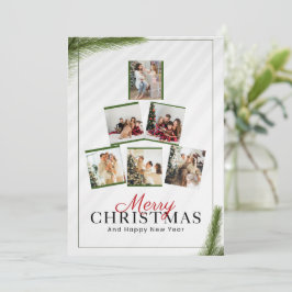 Invitación Personalizado de marcaCollage de fotos de Navidade