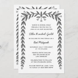 Invitación Personalizado de marco floral Código QR BarBat Mit