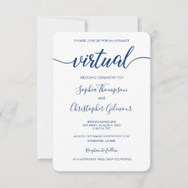 Invitación Personalizado de Moda azul real Boda VIRTUAL