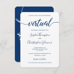 Invitación Personalizado de Moda azul real Boda VIRTUAL