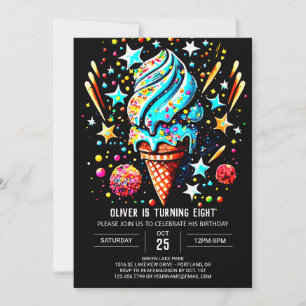Invitación Personalizado de moda Hielo Crema Niño Crema Hielo