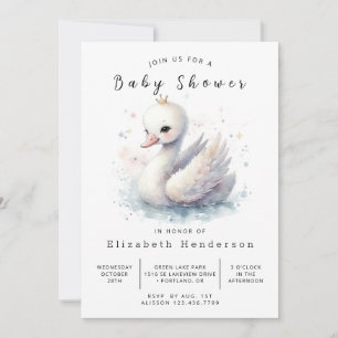 Invitación Personalizado de moda Swan Baby Shower