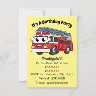 Invitación Personalizado de motor de fuego alegre