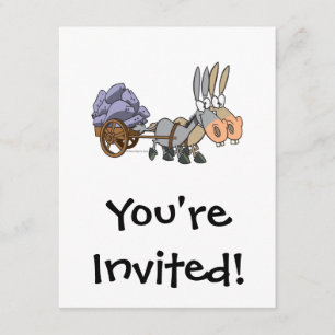 Invitación personalizado de mulas de burros de trabajo en equ