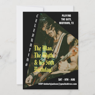 Invitación Personalizado de música rock foto 50 cumpleaños