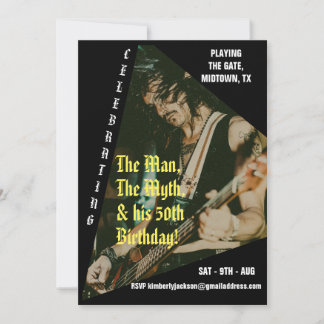 Invitación Personalizado de música rock foto 50 cumpleaños