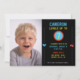 Invitación Personalizado de nivel 7.ª foto del niño del parti