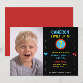 Invitación Personalizado de nivel 7.ª foto del niño del parti