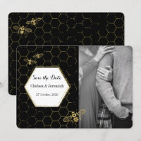 Personalizado de oro negro Abeja de miel foto salv