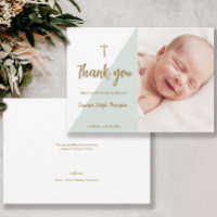 Personalizado de oro verde sabio Bautismo infantil