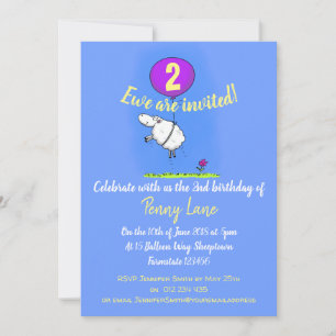 Invitación Personalizado de ovejas divertida