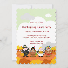 Invitación Personalizado de Padres Peregrinos e Indios Americ