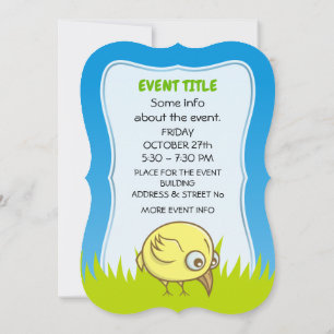 Invitación Personalizado de pájaro amarillo