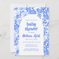 PERSONALIZADO de patrón de flor azul de arco flora
