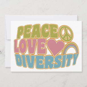 INVITACIÓN personalizado DE PEACE LOVE DIVERSITY