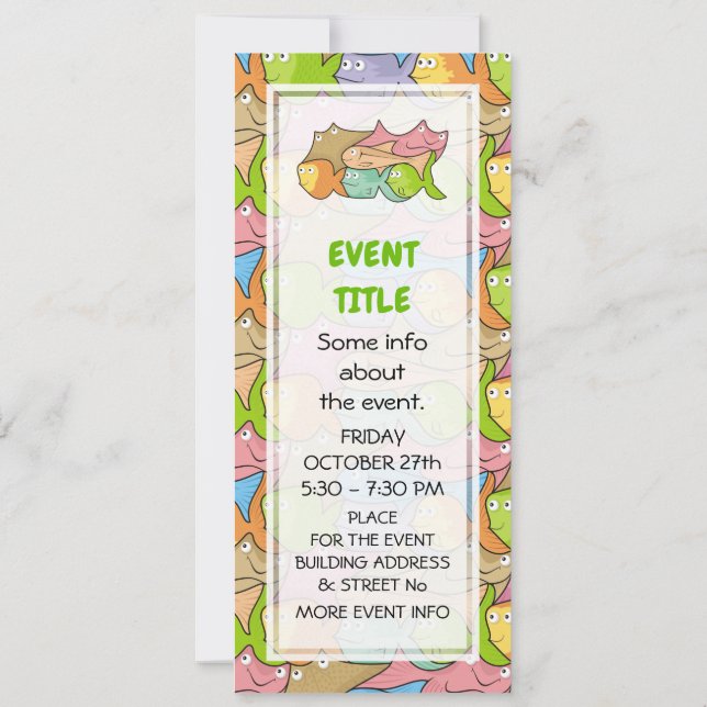 Invitación Personalizado de pescado (Reverso)
